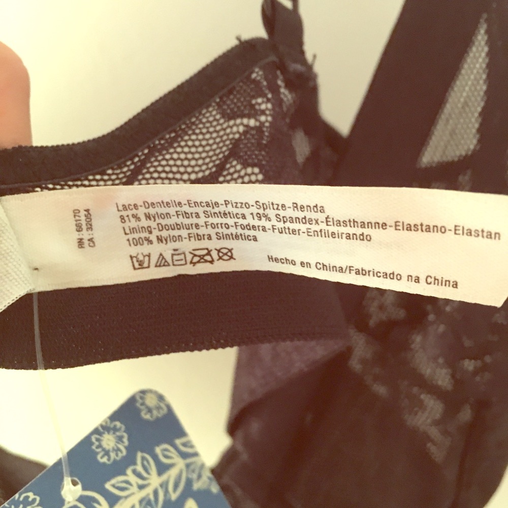NWT FREE PEOPLE Black Lace Bralette S - Picture 5 of 8